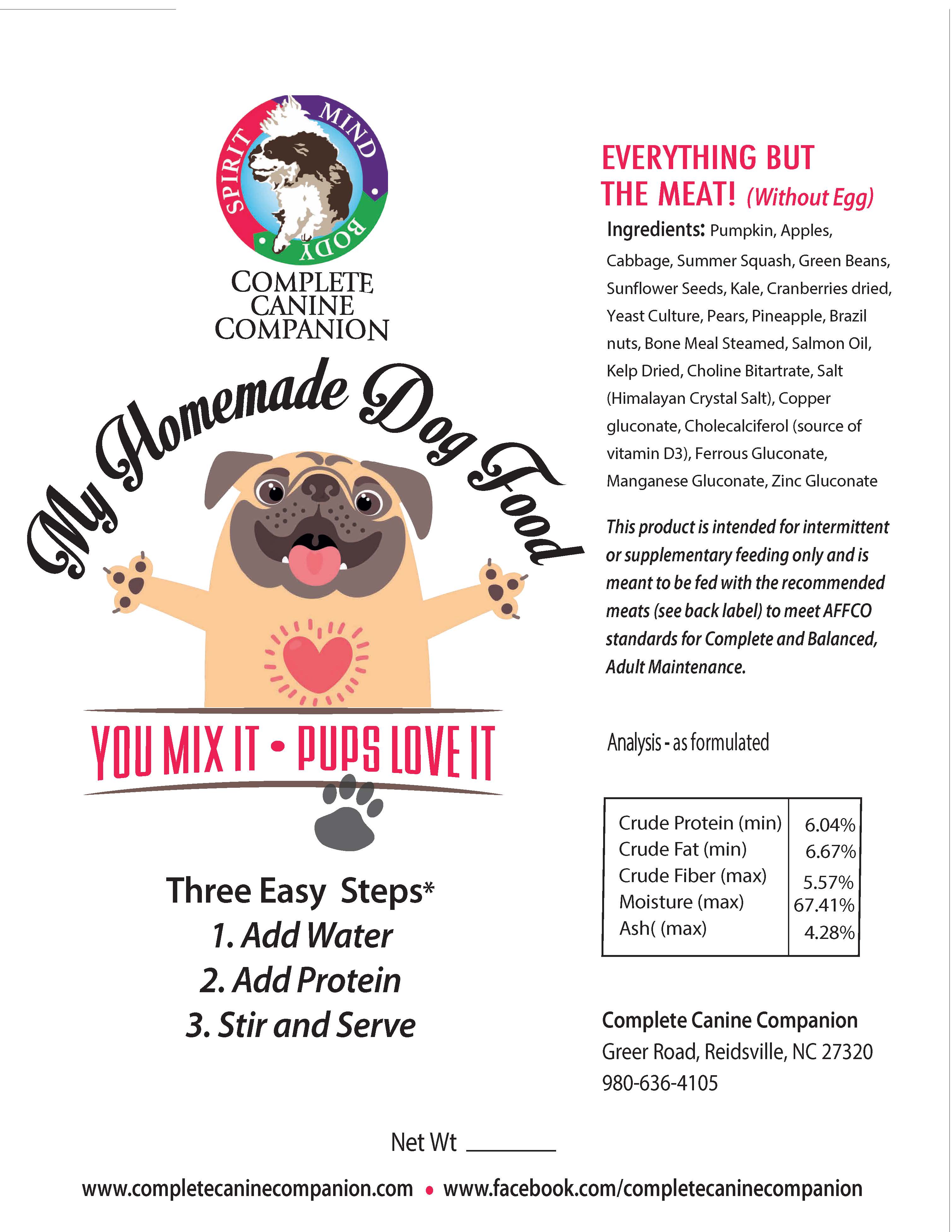 Supplemental Meal Prep- No Animal Protein